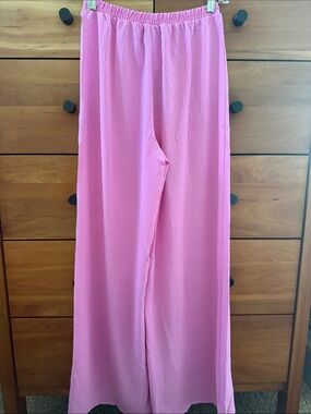 Kaii Bubblegum Pink Elastic Waist Wide Leg Pants NWT Size XS